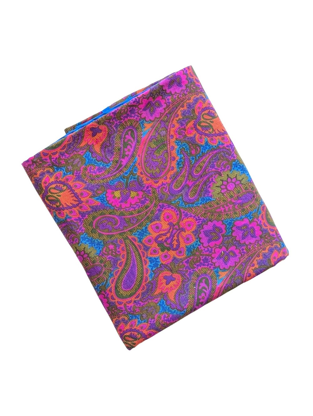 Vintage Oblong Tablecloth with Vivid Paisley Pattern